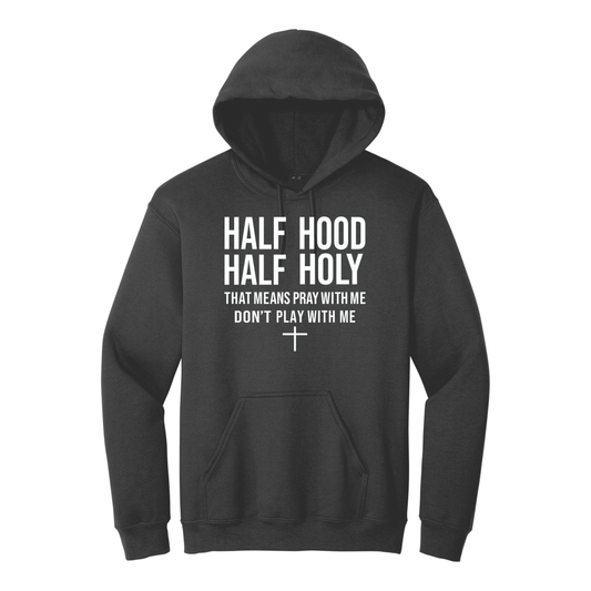 Half Hood Half Holly Hoodie- Black/White UNISEX